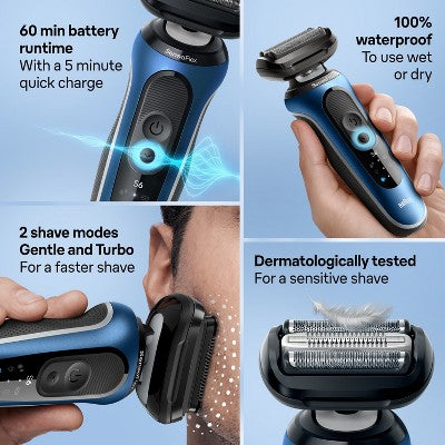 Braun Series 6-6172cc Rechargeable Wet &amp; Dry Shaver + Smart Care Center - New