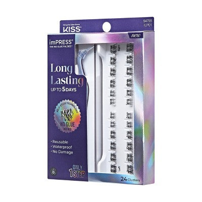 KISS Products imPRESS Long Lasting Press-On Self Adhesive False Eyelashes Demi Wispy 25ct - Imperfect Box by This is Beauty US