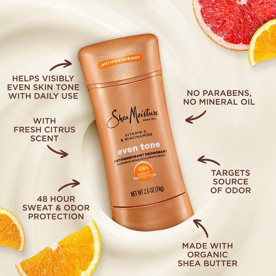 SheaMoisture Even Tone Solid Antiperspirant &amp; Deodorant with Vitamin C &amp; Niacinamide 2.6oz - New by This is Beauty US