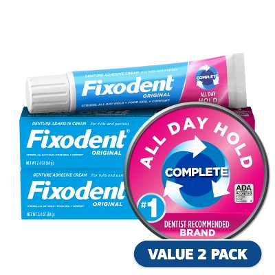 Fixodent Complete Original Denture Adhesive Cream 2.4oz/2pk - Imperfect Box by This is Beauty US