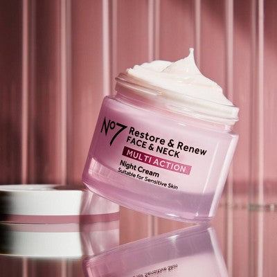 No7 Restore &amp; Renew Multi Action Face &amp; Neck Night Cream 1.69 fl oz - Imperfect Box