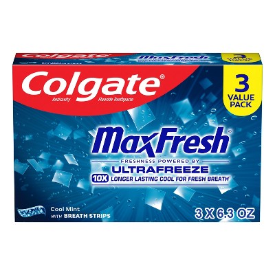 Colgate Max Fresh Toothpaste Cool Mint 6.3oz/3pk - Imperfect Box by This is Beauty US