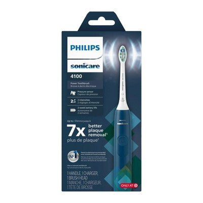 Philips Sonicare 4100 Plaque Control Rechargeable Electric Toothbrush HX3689/22 Navy - Imperfect Box by This is Beauty US