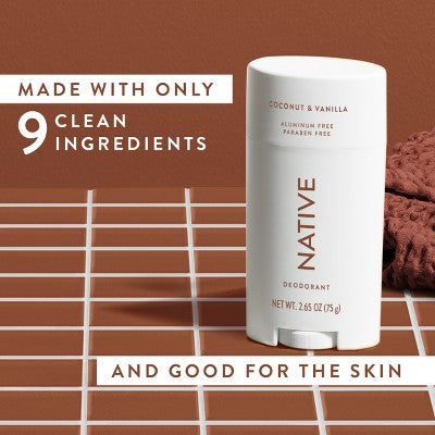 Native Solid Deodorant for Women &amp; Men Coconut &amp; Vanilla 2.65oz - Imperfect Container by This is Beauty US