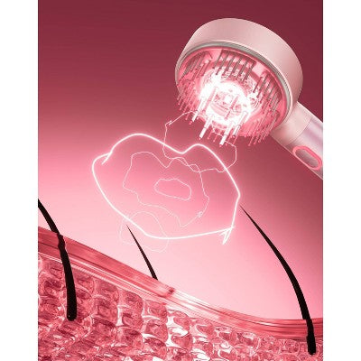TYMO Trithera Scalp Therapy Red Light Massage Brush Hair Champagne Pink - Imperfect Box by This is Beauty US