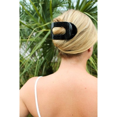 TELETIES Medium Flat Round Hair Clip Jet Black - New by This is Beauty US