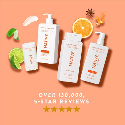 Native Body Wash for Men &amp; Women Citrus &amp; Herbal Musk Sulfate Free with Pump 36 fl oz - Imperfect Container by This is Beauty US