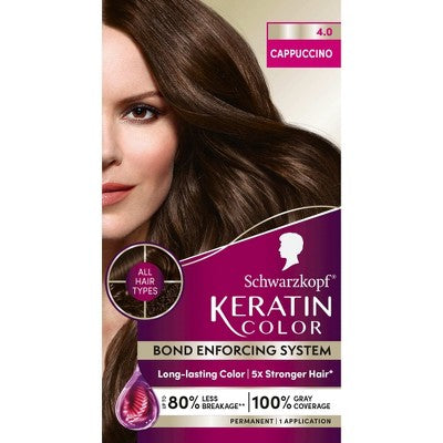 Schwarzkopf Keratin Permanent Hair Color Cappuccino 2.08 fl oz - New by This is Beauty US