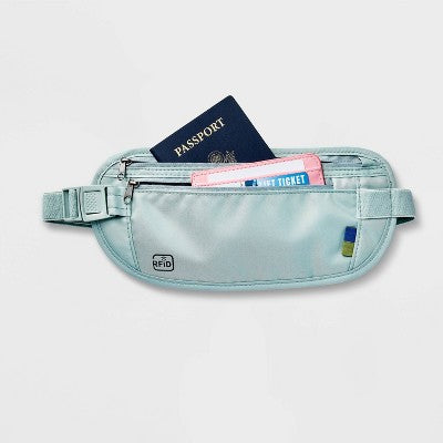 Open Story RFID Blocking Waist Pouch Puritan Gray Water-Resistant Belt Bag - New by This is Beauty US