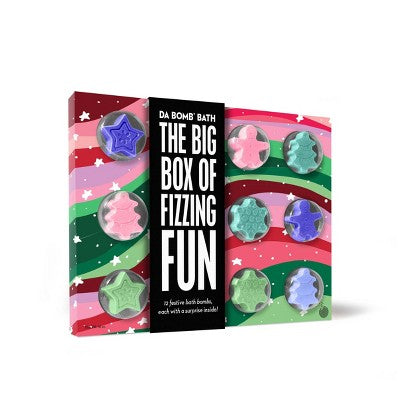 Da Bomb Bath Fizzers Bath Bomb Gift Set Rainbow Boxed Calendar Holiday Colors 12ct/18oz - Imperfect Box by This is Beauty US