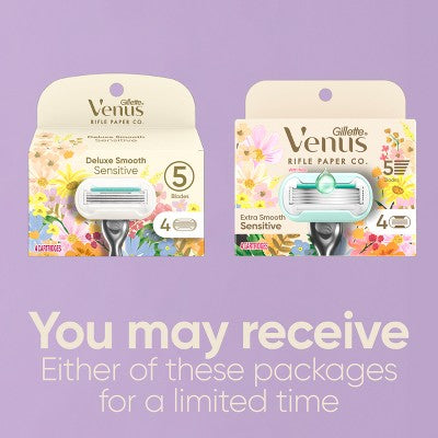 Rifle Paper Co. + Venus Deluxe Smooth Sensitive Razor Blade Refills 4ct - Missing Box by This is Beauty US