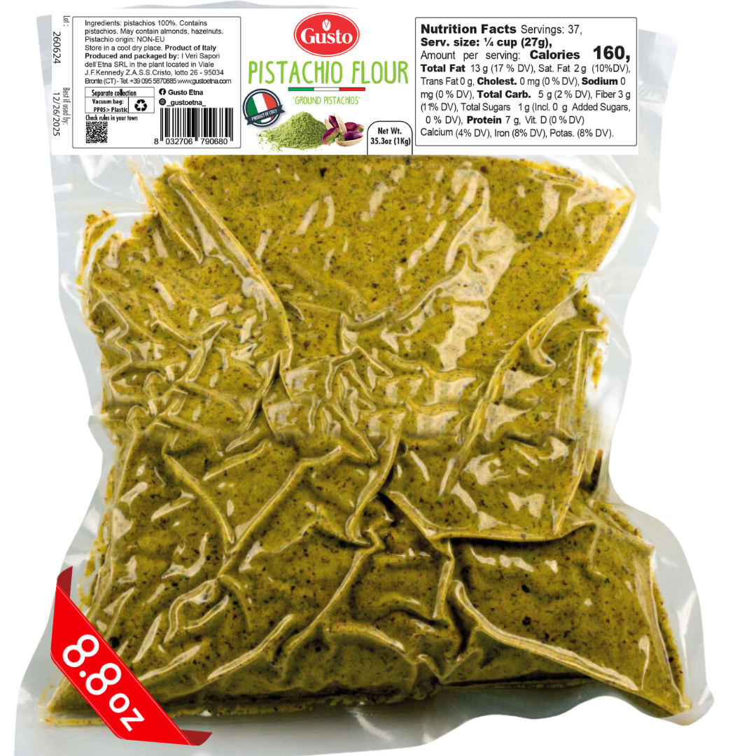Gusto Etna, Pistachio Flour,  Ground Pistachios 8.8 oz (250 g)