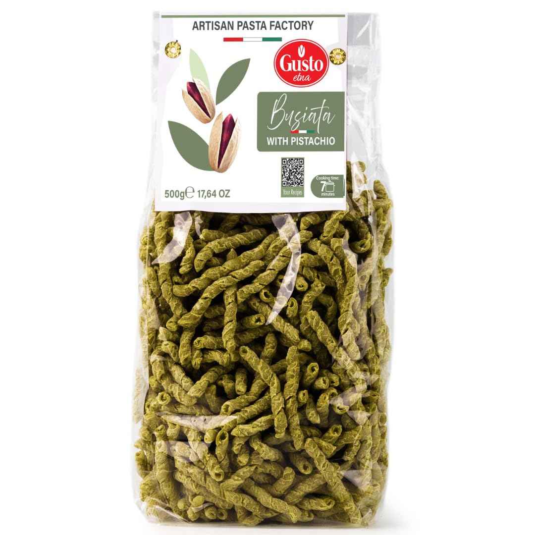 Gusto Etna, Pistachio Busiata Pasta, Spiral Pasta (500 g)