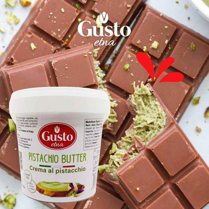 Gusto Etna Pistachio Cream Butter, 1kg (2.2 lb) – 28% Pistachio, Made in Sicily, Italian Pistachio Spread for Gelato, Pastry &amp; Desserts