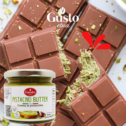 Gusto Etna Pistachio Cream Butter 190g (6.7 oz) – 28% Pistachio, Made in Sicily, Italian Pistachio Spread for Gelato, Pastry &amp; Dessert