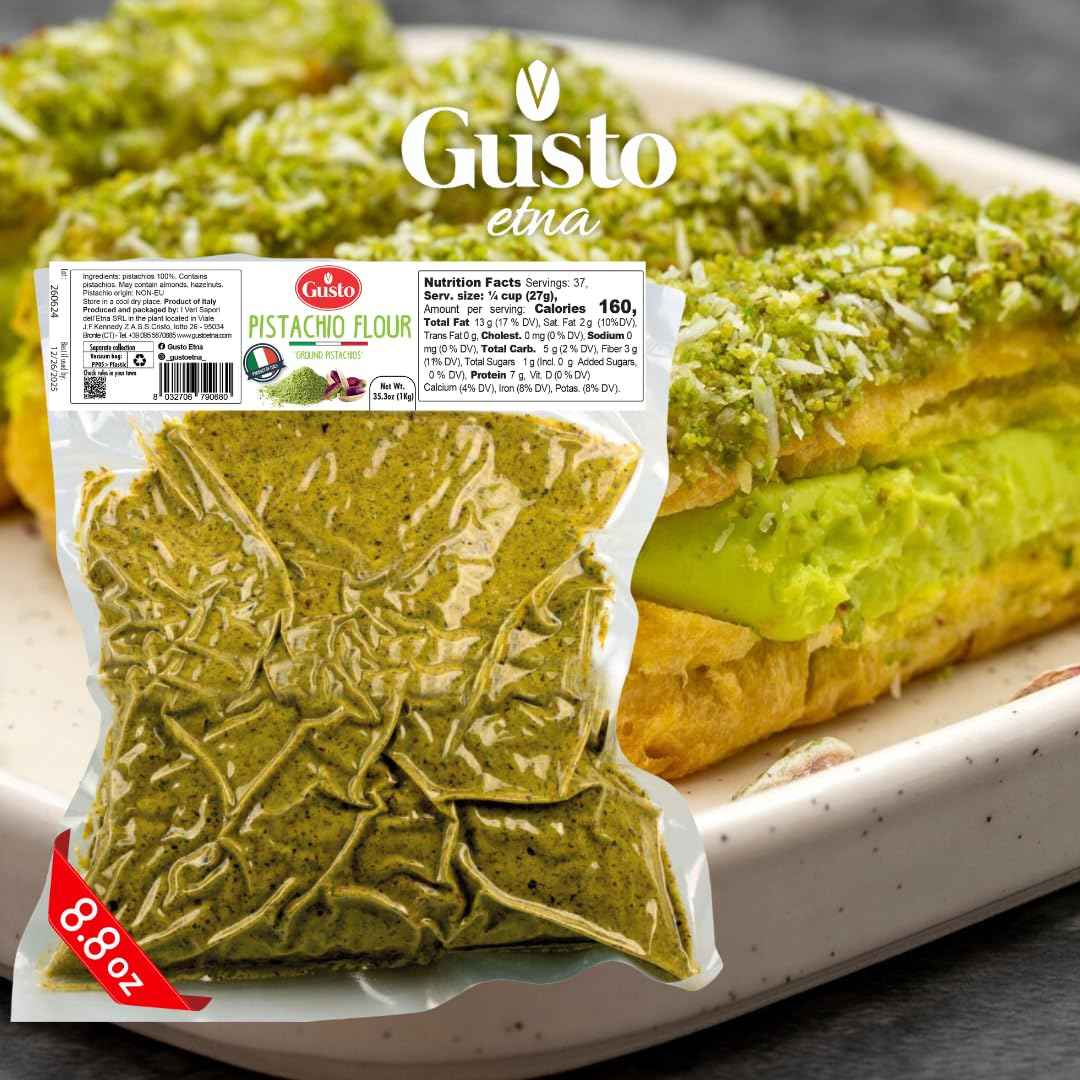 Gusto Etna, Pistachio Flour,  Ground Pistachios 8.8 oz (250 g)