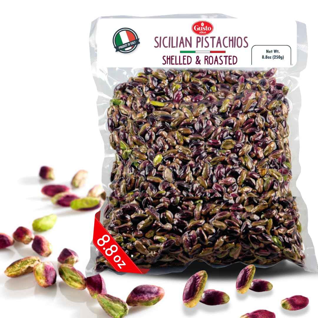 Gusto Etna, Sicilian Roasted Pistachios, No shell Unsalted,  8.8 oz (250 g)