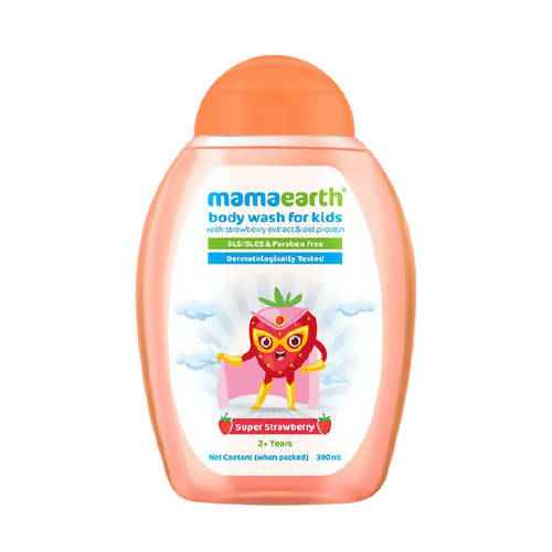 Mamaearth Super Strawberry Body Wash for Kids with Strawberry &amp; Oat Protein