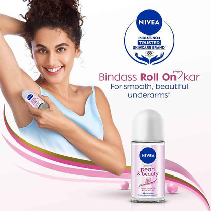 Nivea Pearl and Beauty Deo Roll On With Pearl Extracts &amp; Avocado Oil 48 H Smooth &amp; Beautiful Underarms 0% Alcohol