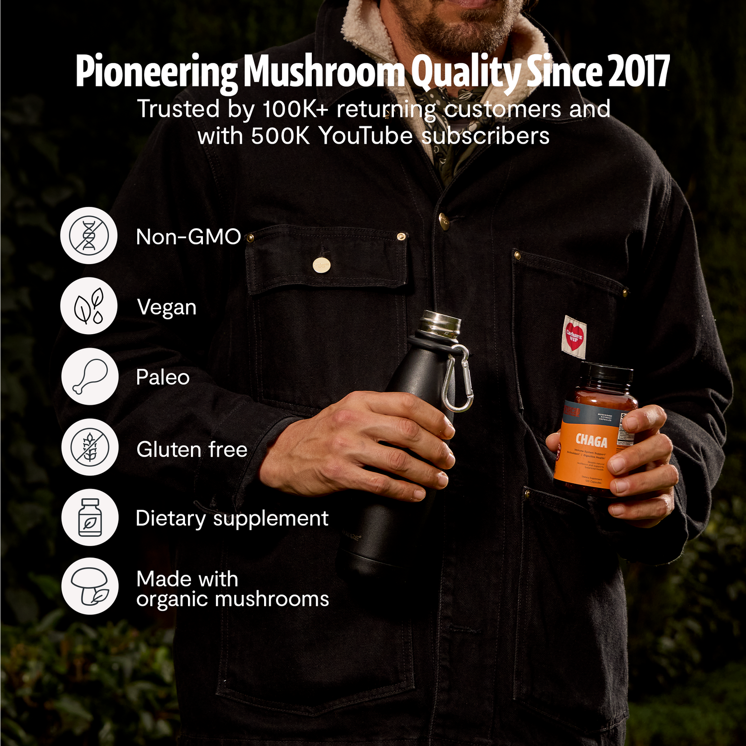 Chaga Mushroom Extract Capsules by FreshCap Mushrooms