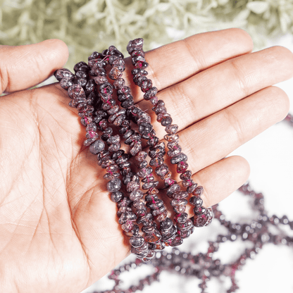 Garnet Chip Bracelet (Prosperity and Protection)  DestGlow