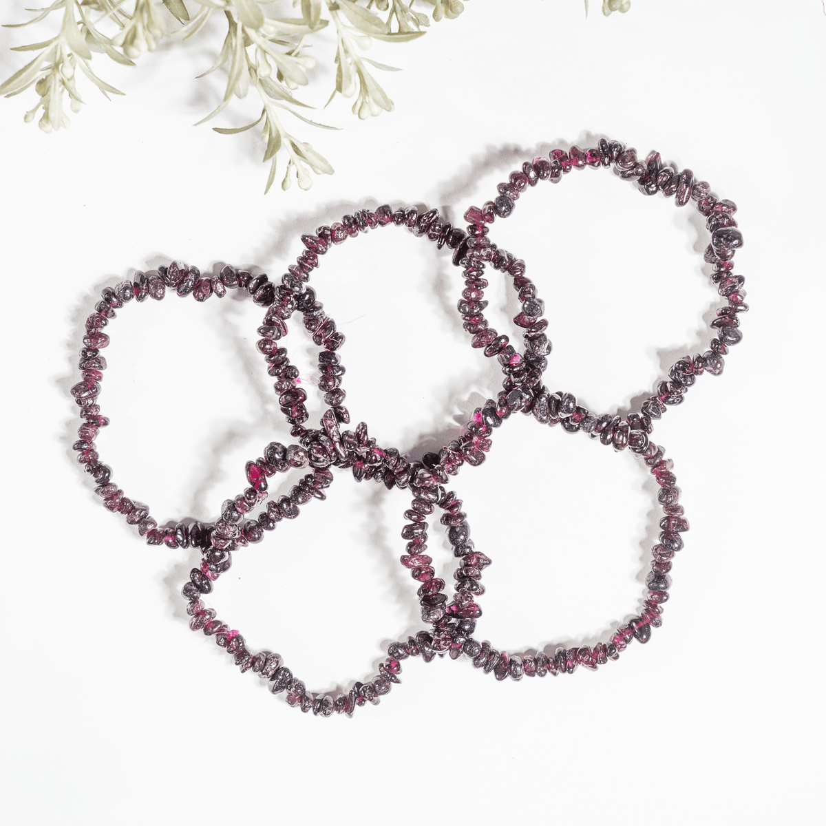 Garnet Chip Bracelet (Prosperity and Protection)  DestGlow