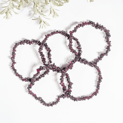 Garnet Chip Bracelet (Prosperity and Protection)  DestGlow