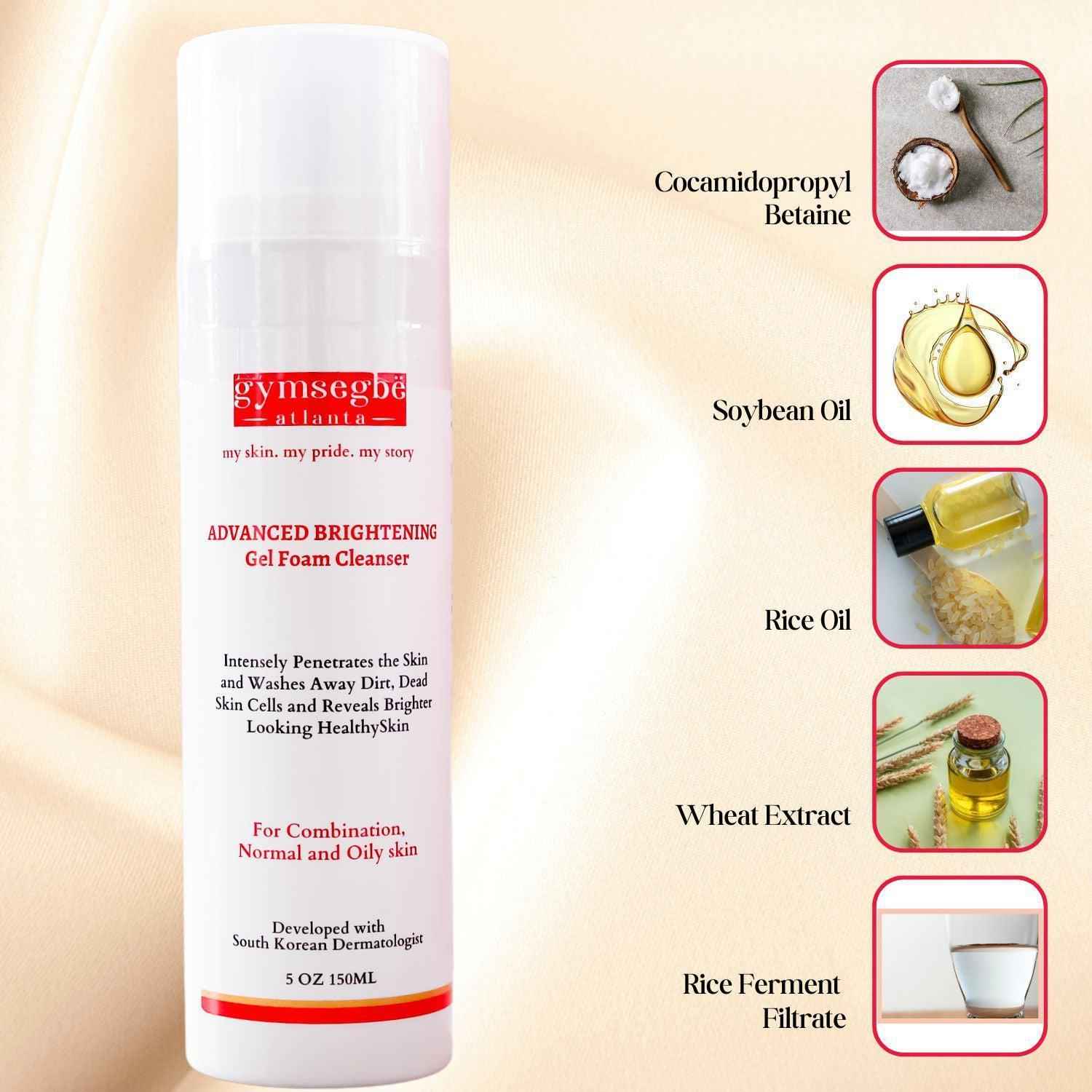 Advanced Brightening Gel Foam Cleanser | Rice Extract