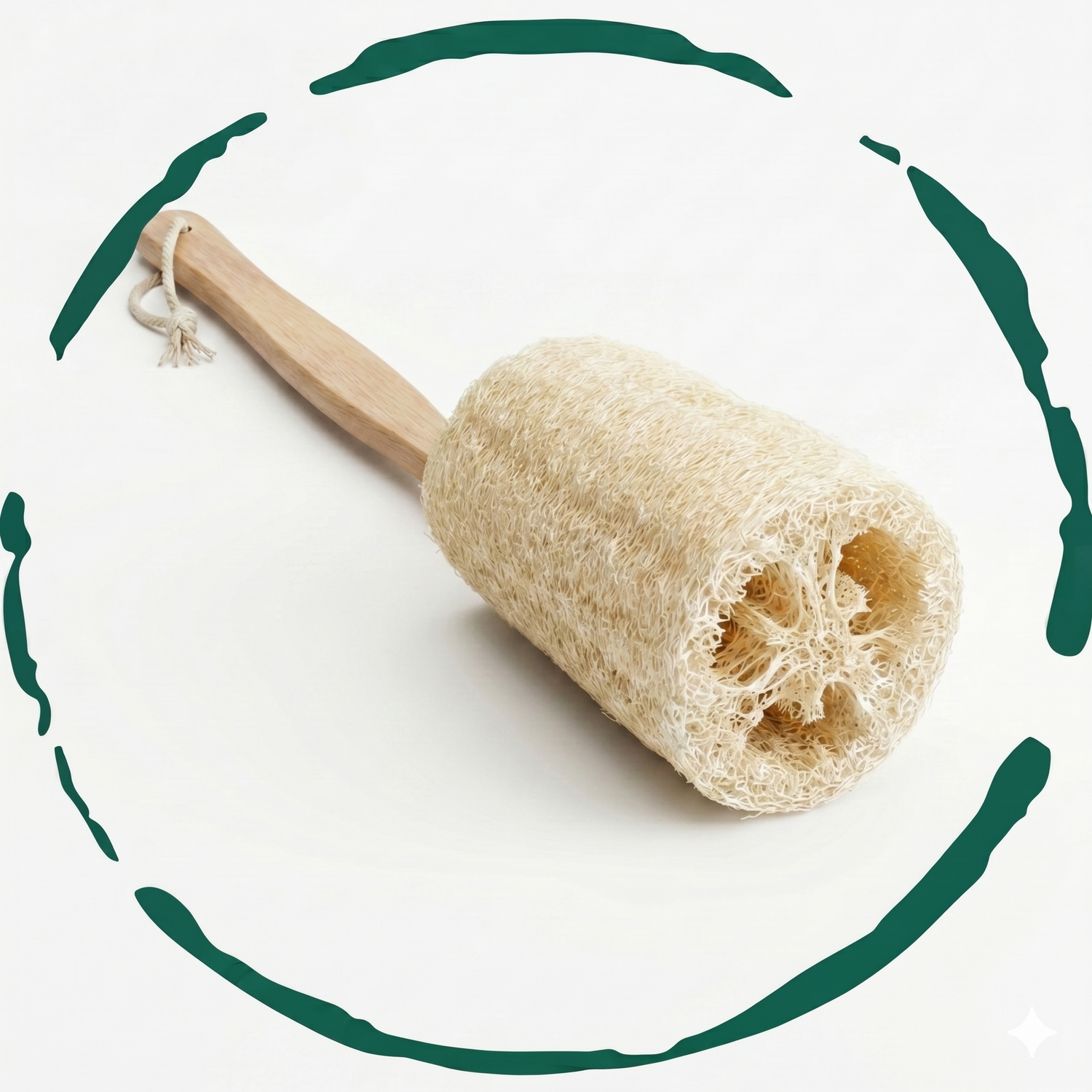 Natural Loofah Bath Brush w/Long Handle. by BeNat