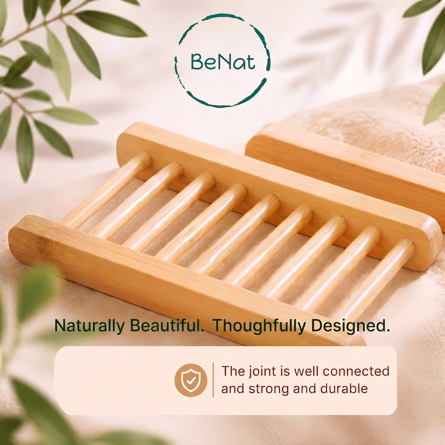 4-Pack Bamboo Soap Dish  DestGlow