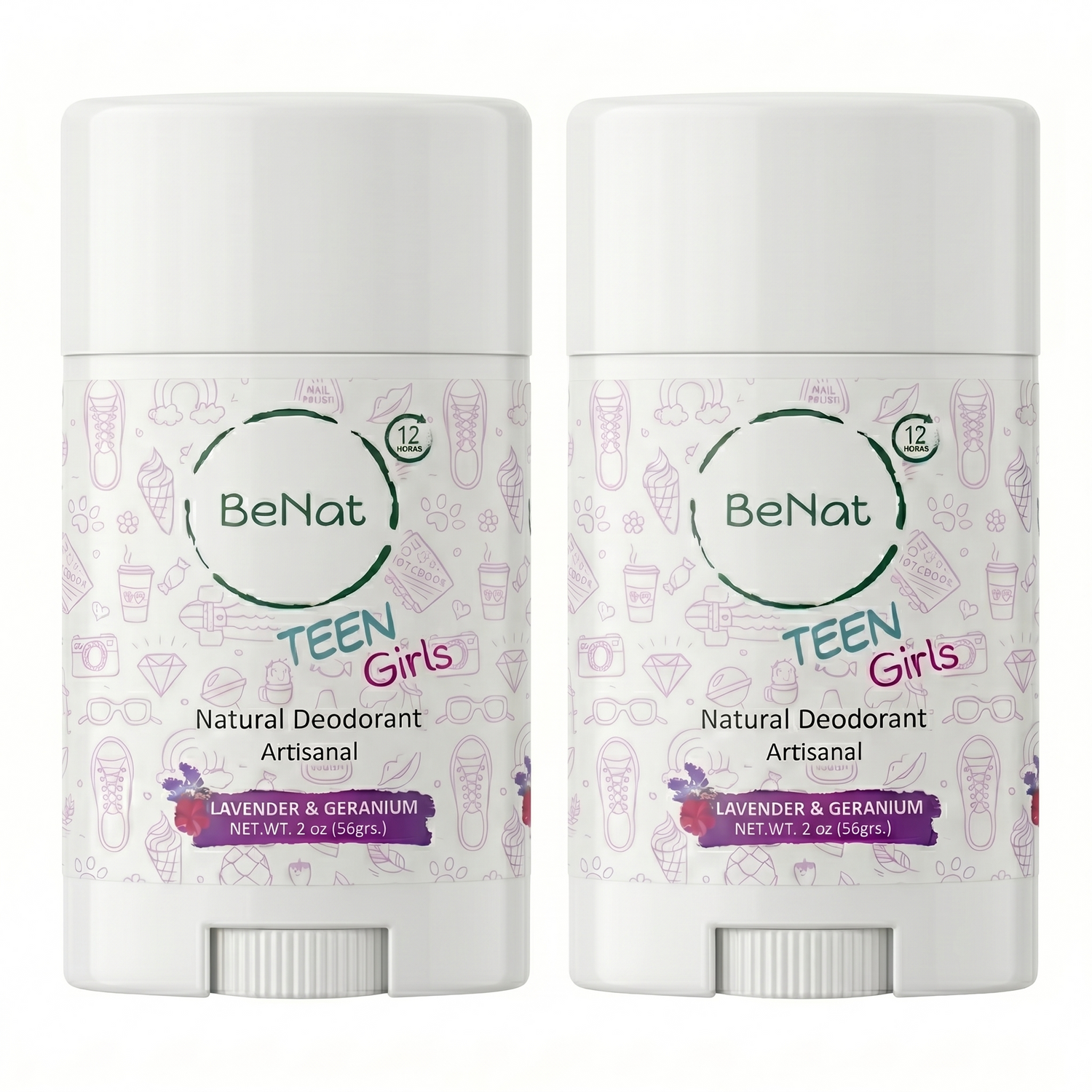 2-Pack all-Natural Deodorants for Kids &amp; Teens by BeNat