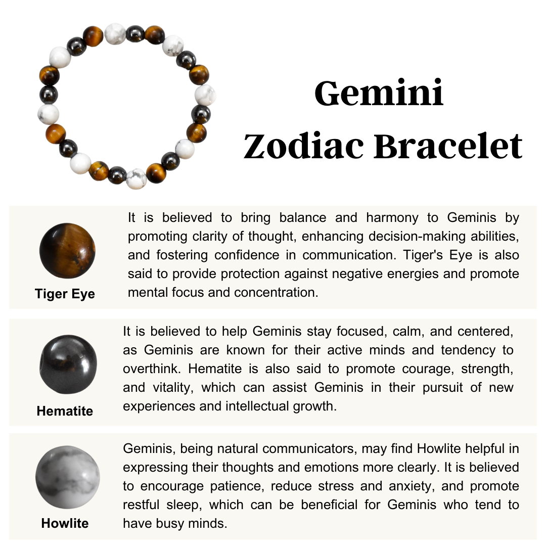 Gemini Zodiac Crystal Bracelet, Gemini Gifts  DestGlow