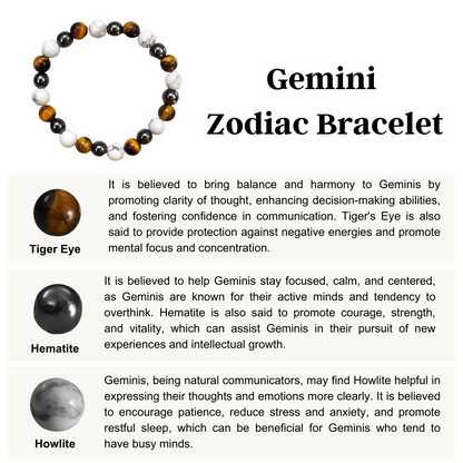 Gemini Zodiac Crystal Bracelet, Gemini Gifts  DestGlow
