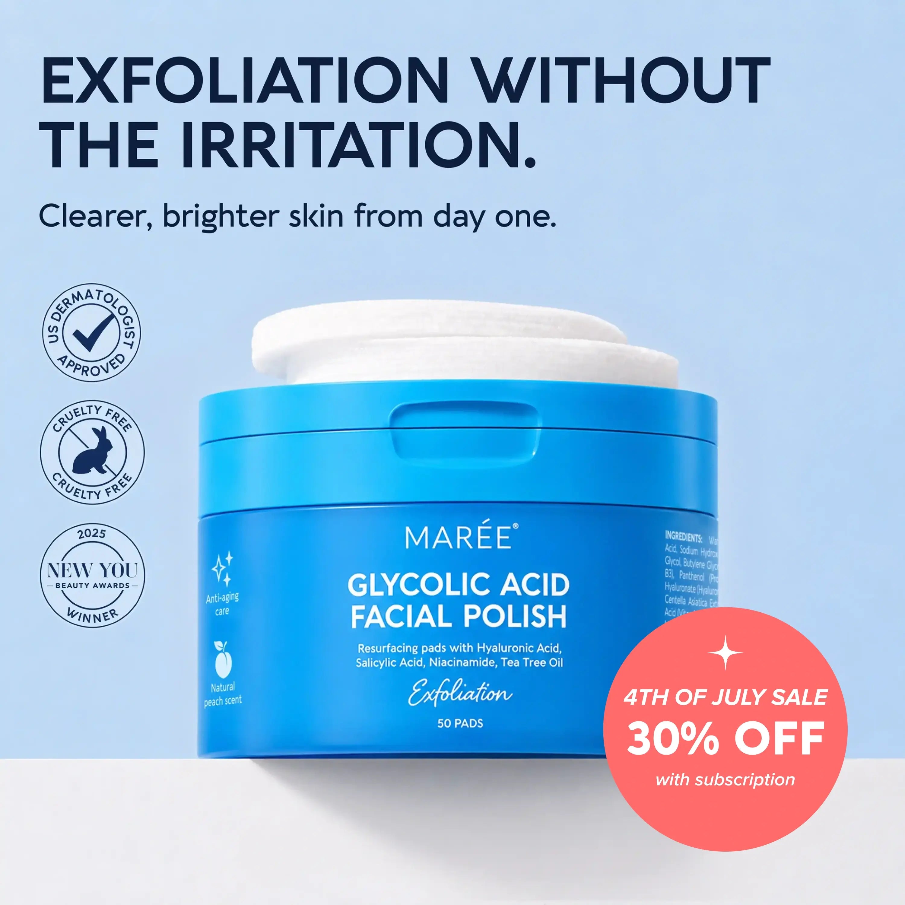 Glycolic Acid Exfoliating Pads - DestGlow