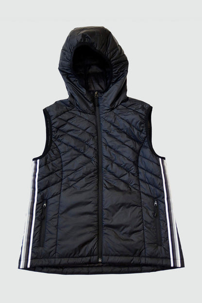 Powerstripe Eco-Friendly Down Hooded Vest by Goal Five