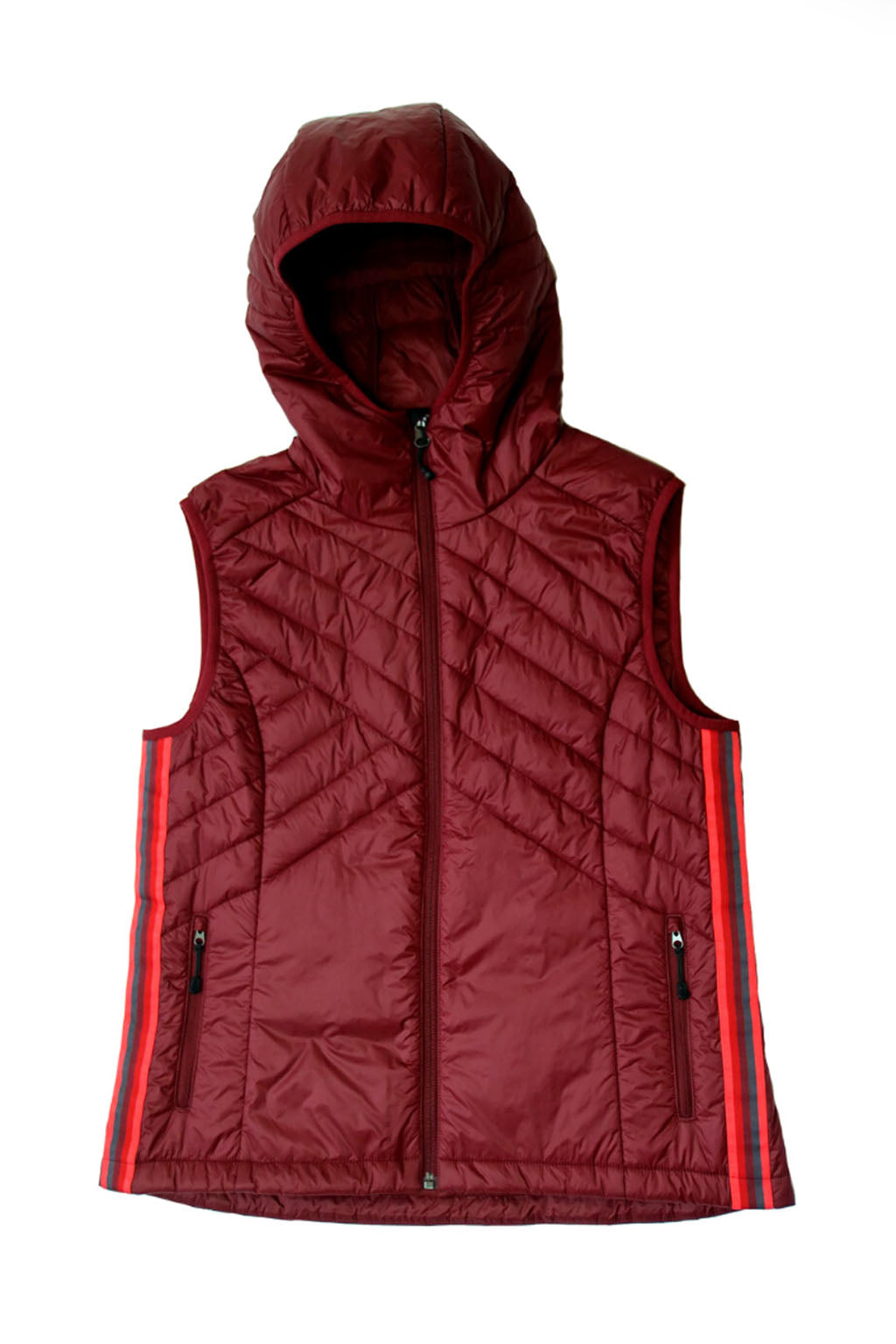 Powerstripe Eco-Friendly Down Hooded Vest by Goal Five