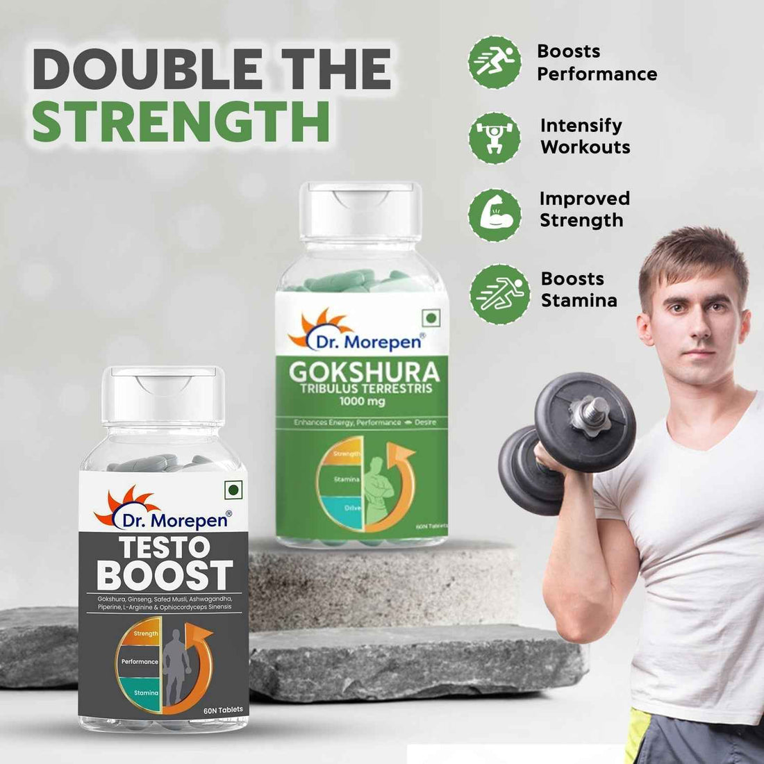 Dr Morpen Gokshura &amp; Testo Boost -Performance Combo Pack