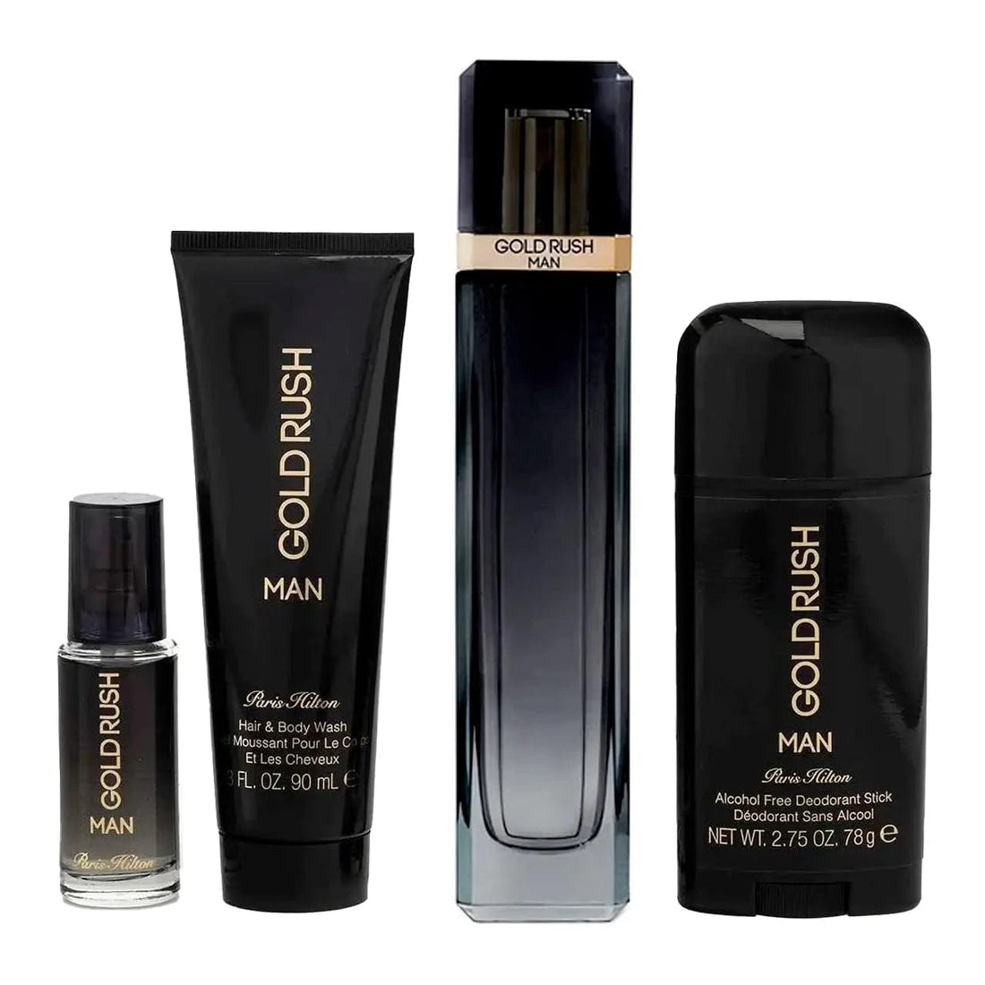 Gold Rush Man By Paris Hilton For Men 4Pcs Set EDT Spray by perfumesandrea