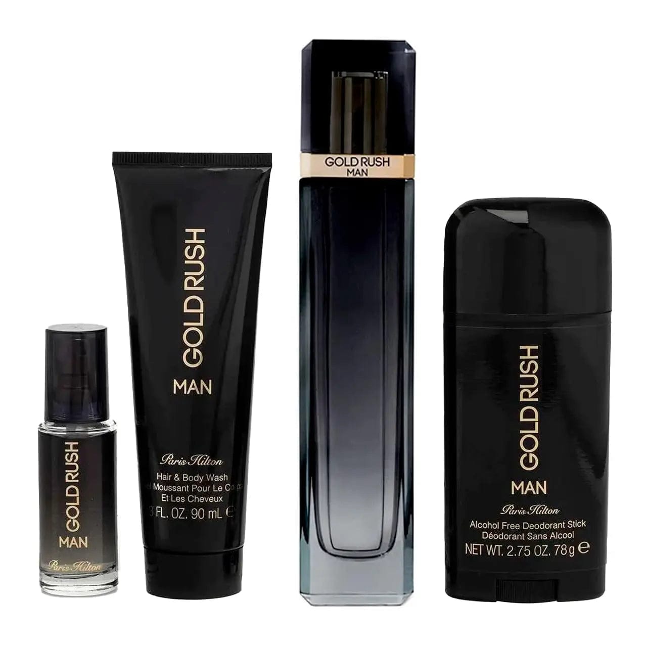 Gold Rush Man By Paris Hilton For Men 4Pcs Set EDT Spray by perfumesandrea