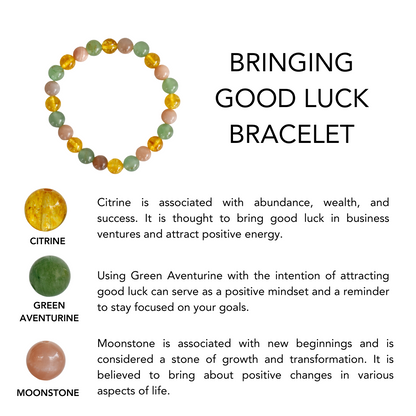 Bringing GOOD LUCK Crystal Bracelet (Inspiration, New Beginning, Confidence)  DestGlow