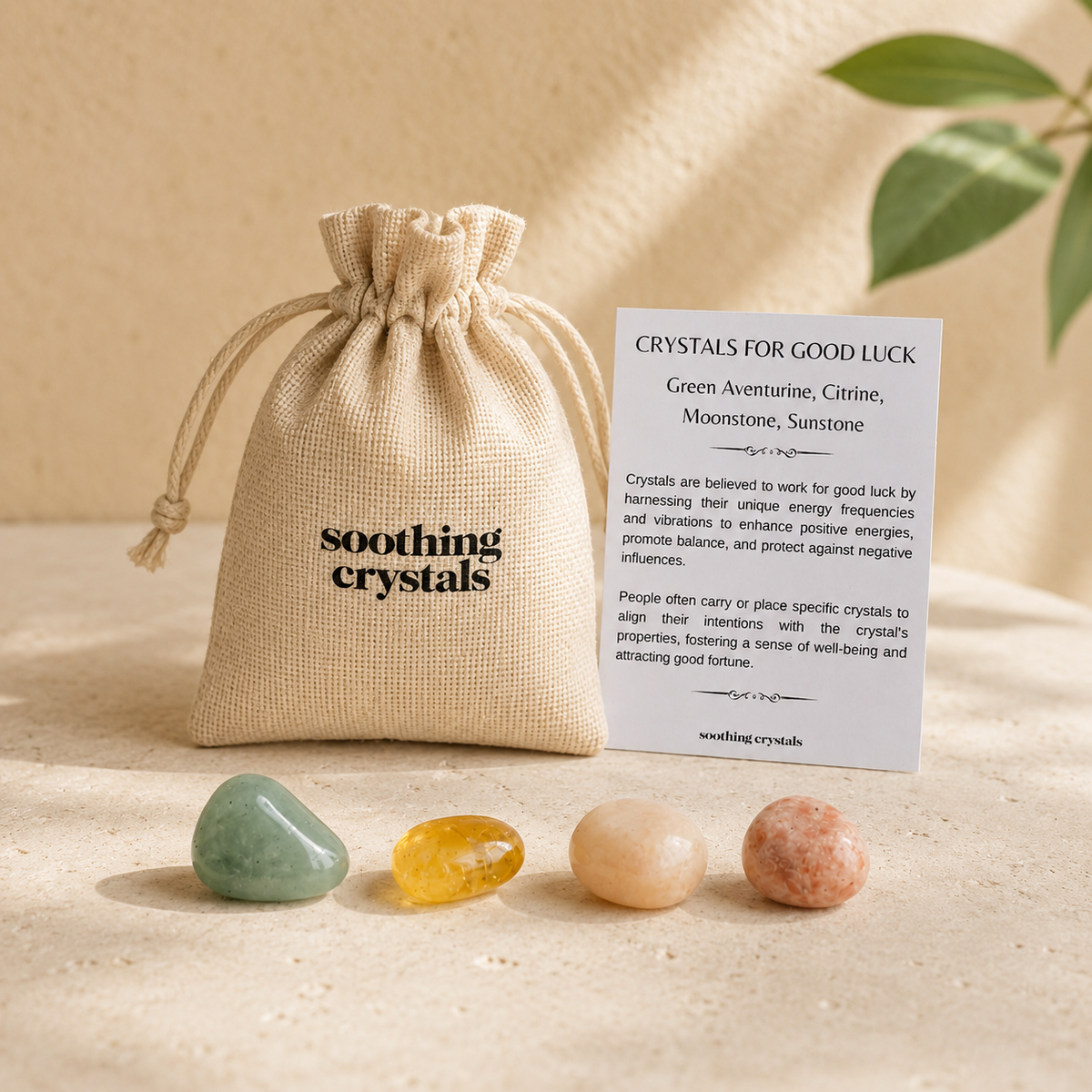 Bringing GOOD LUCK Crystal Kit, Gemstone Tumble Kit, Good Luck Crystal Gift Set  DestGlow