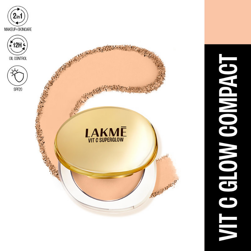 Lakme Vitamin C Superglow Skin Perfecting Compact with 1 % Vit C - Nude