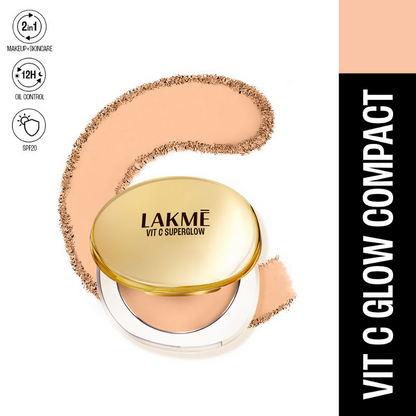 Lakme Vitamin C Superglow Skin Perfecting Compact with 1 % Vit C - Nude