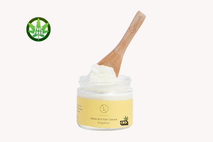 CBD Grapefruit Shea Butter Body Cream with CBD, Shea Body Lotion (THC free) by Lizush