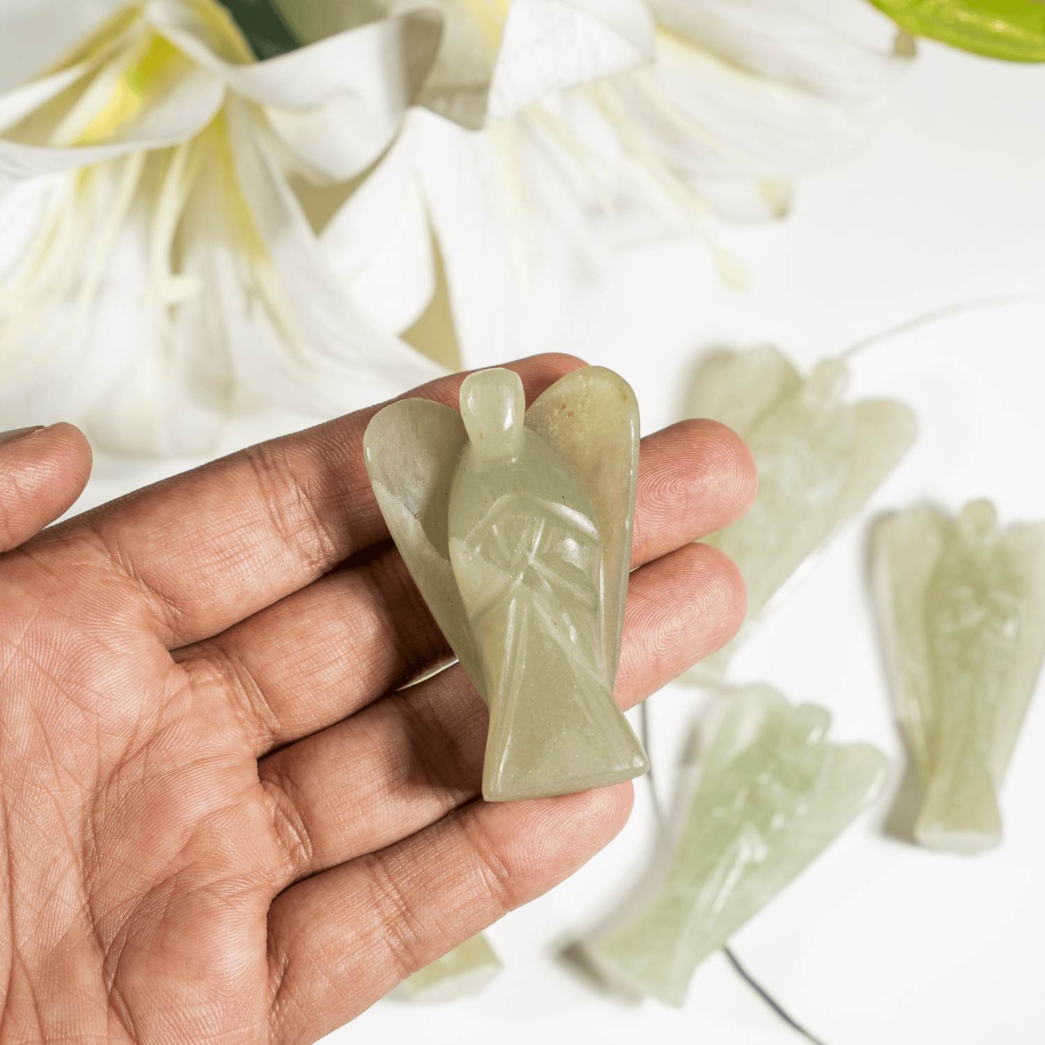 Green Aventurine Crystal Angel Pocket Guardian  DestGlow