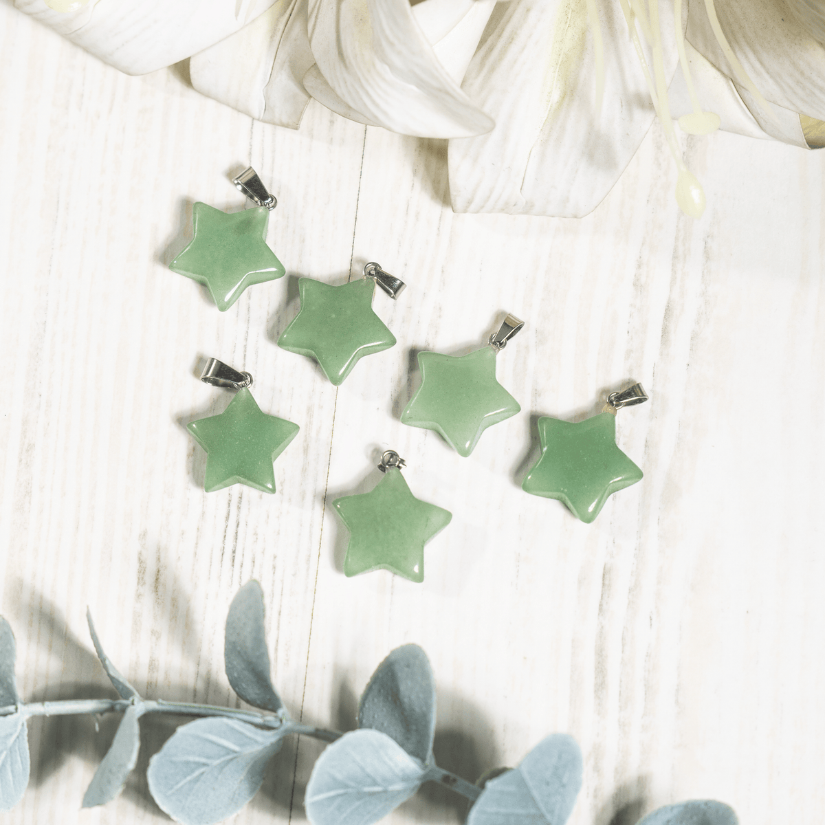Green Aventurine  Star Pendant Necklace – Natural Crystal Gemstone Jewelry  DestGlow