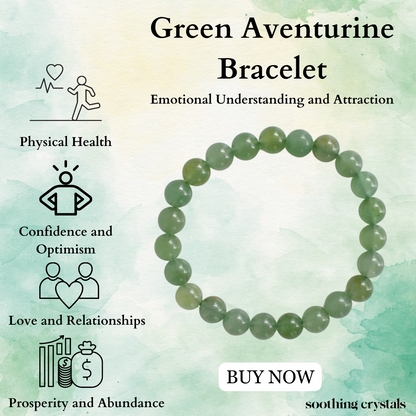 Green Aventurine Bracelet (Emotional Understanding and Attraction)  DestGlow