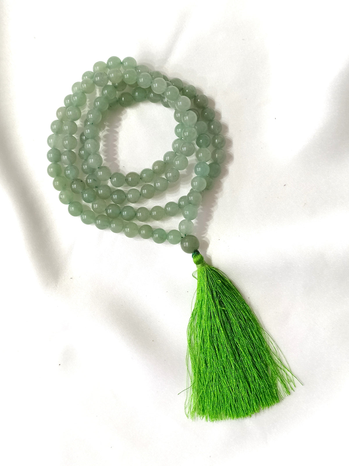 Green Aventurine Gemstone Mala, 108 Prayer Bead Mala.  DestGlow