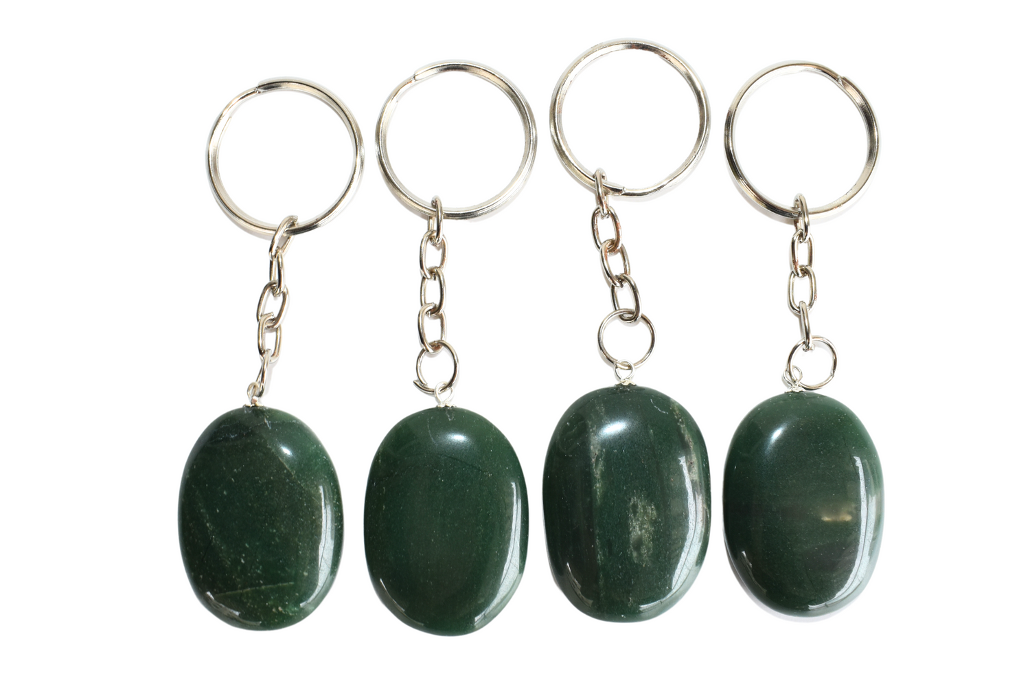 Green Jade Key Chain, Gemstone Keychain Crystal Key Ring (wisdom and balance)  DestGlow