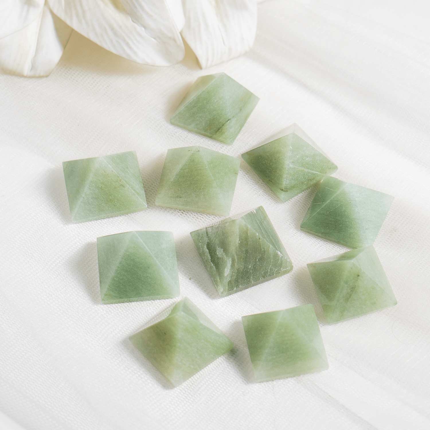 Green Aventurine Pyramids (Guiding and Inner Harmony)  DestGlow
